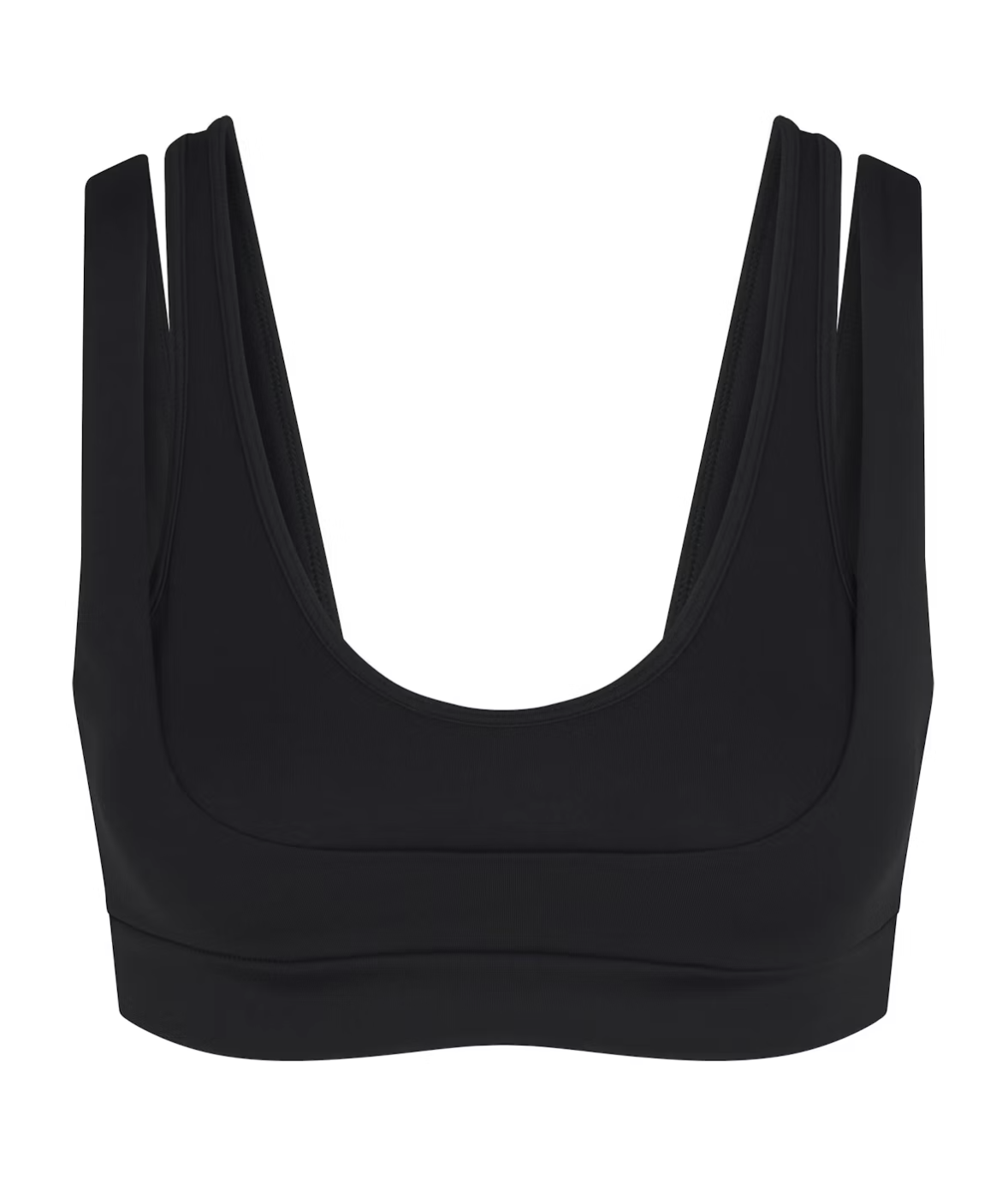 Double Strap Scoop Bra — Noir