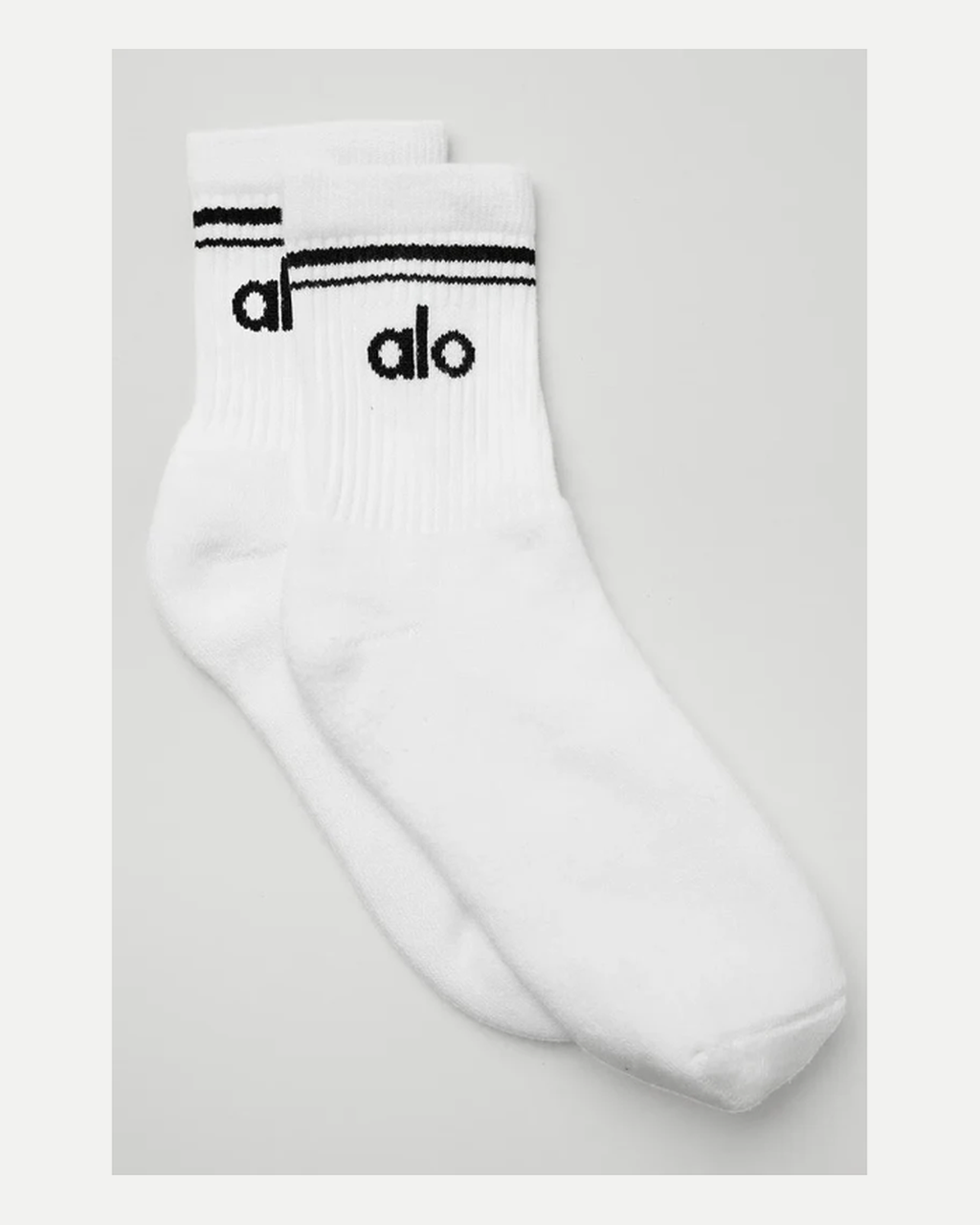 Chaussettes Mi-Hautes Unisexes Throwback — Blanc / Noir